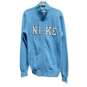 Vintage Nike Y2K Spellout Track Jacket Turquoise Full Zip Women's Pocket Small